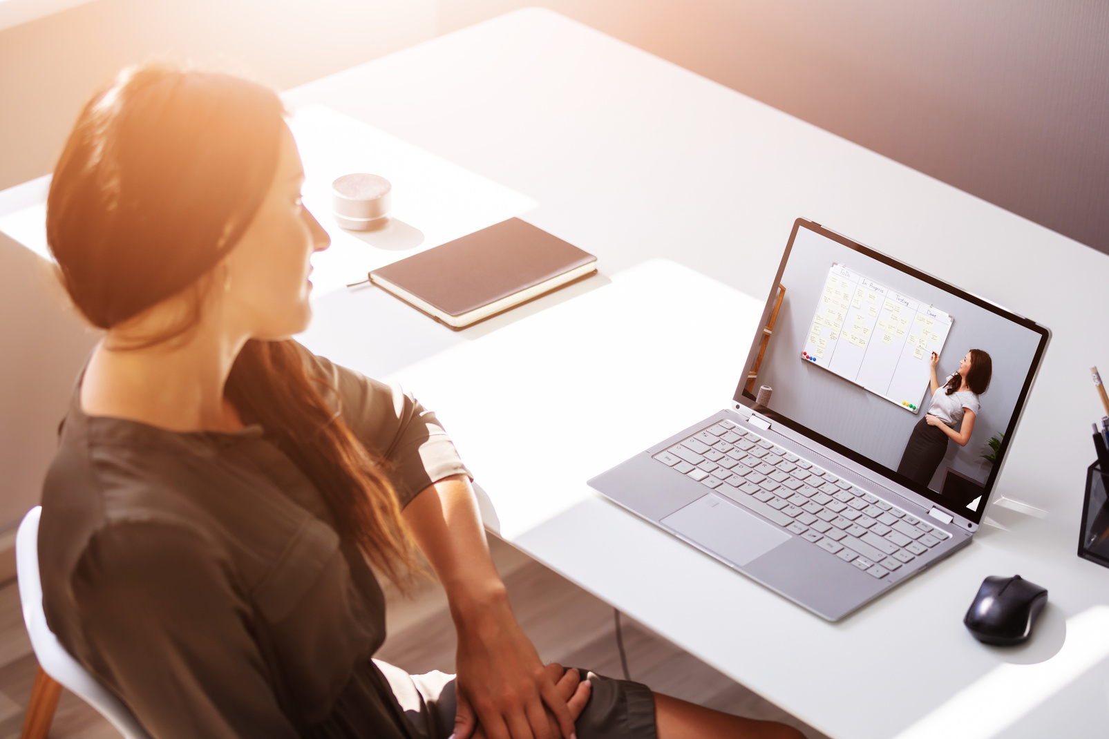 Woman Participating In Online Coaching Session